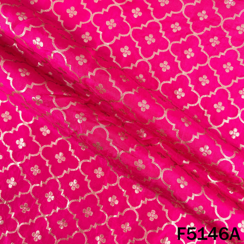 Zari Work Banarasi Silk Fabric-F5146